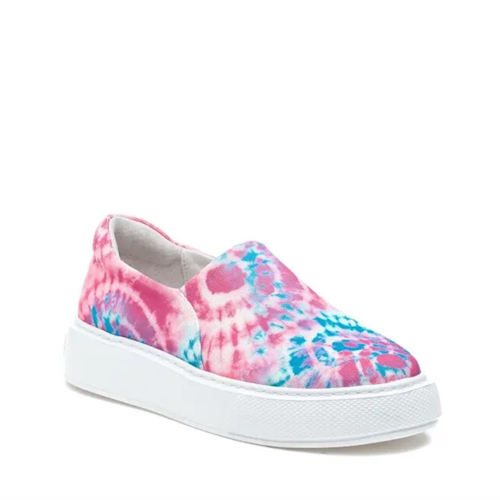 J/SLIDES NYC Dusty Slip-On Platform Sneaker - Pink/Blue Multi. Size 7.5.   New!